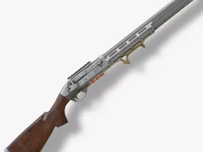 Shotgun Low-poly 3D model