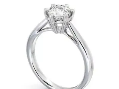 stl file solitaire diamond engagement ring gold 3D print model purchase