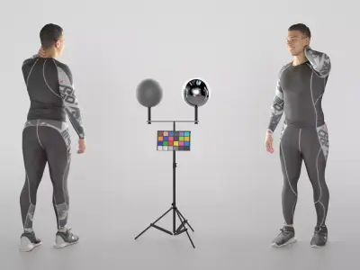 Handsome young man in sportswear 329 Low-poly 3D model