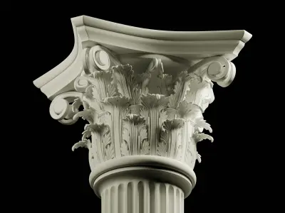 Ancient Style Roman Pillar - Corinthian Column  3D model