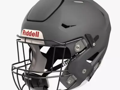 Riddel Speedflex Helmet Gray Matte Low-poly 3D model
