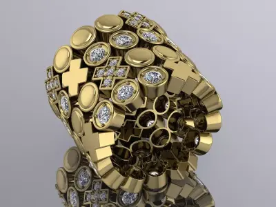 Jewelry Ring Gold X Zero  3D print model