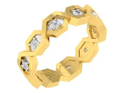 DIAMOND BAND RING R6 3D print model