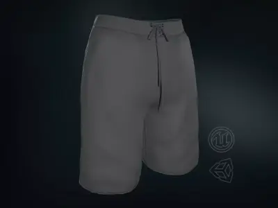 Gray Shorts Low-poly 3D model