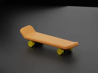 skateboard print in place model 3D print model