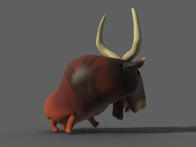 Cartoon buffalo model 3D model