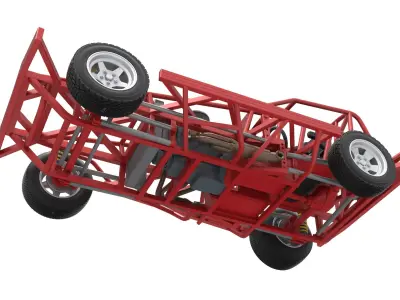 BriSCA Formula 1 Stock Car Base for Dirt Scale 1 to 25 3D print model