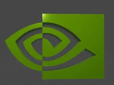 NVIDIA simple logo  Free low-poly 3D model