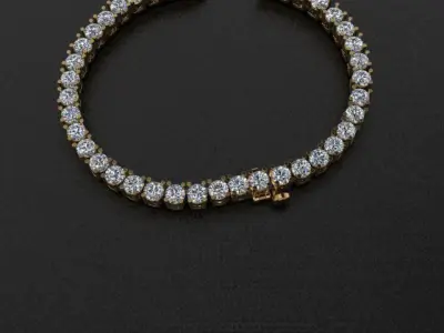 Diamond Tennis Necklace Links 3mm50 3D print model
