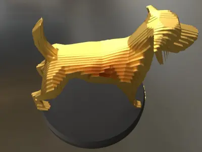 Parametric Dog Low-poly 3D model