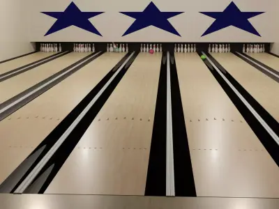 Bowling Pins Balls Lanes Sample Scene Set Low-poly 3D model