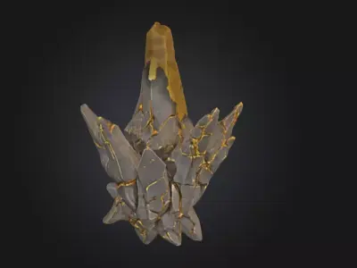 Luminous Obsidian Spire Low-poly 3D model