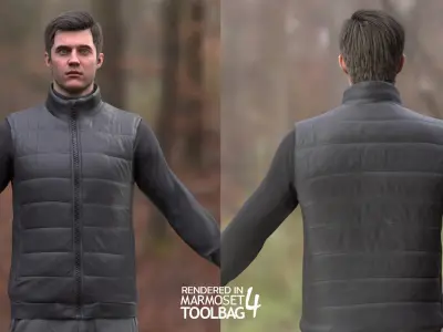 Man - Autumn Outfit 11 - Modular - Rigged Low-poly 3D model