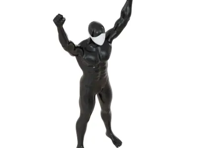 Black mannequin with white mask on face 148 3D model