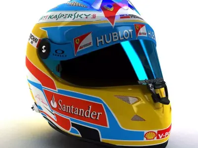 2014 Fernando Alonso Schuberth F1 Helmet Low-poly 3D model