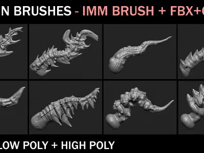 Collection Creature Horns - Dragon Horn - Vol 02 Low-poly 3D model