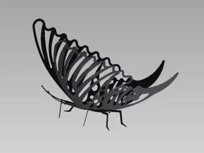 Sheet metal butterfly Free 3D model