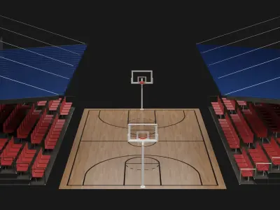 Basket ball court Free low-poly 3D model