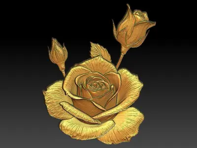 16 Rose CNC Relief Model 3D print model