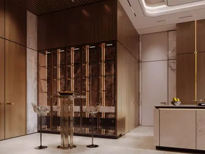 Luxury Villa Kitchen  Modern Interior  3D Model FBX MAX OBJ 3D model