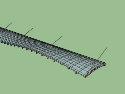 Canopy curved bridge on field 3D model