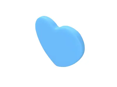 Twitter Heart Emoji v1 005 Low-poly 3D model
