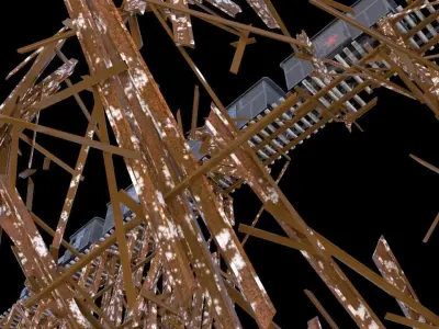 train in snow with star 3D model