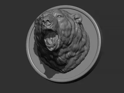 Polar bear growls 3D print model
