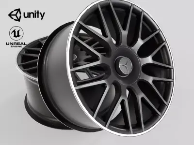 Car Rim Wheel Mercedes-benz c63 AMG 19 inch Low-poly 3D model