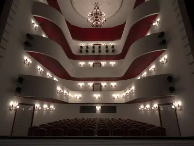 Theater- auditorium - stage - backstage  3D model