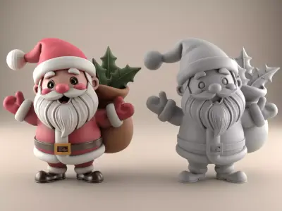 3D Cute Santa Figure for Desk Decor and Gifts 3D print model