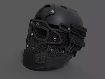Helmet scifi military combat  Low-poly 3D model get