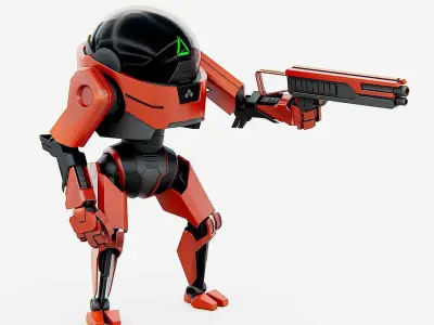 COMBAT DROID AKAR  Rigged for Unreal Engine - Unity - MIXAMO 3D model