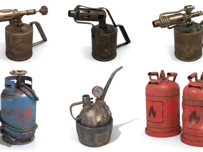 Flammable Equipment Set 3D Model Collection