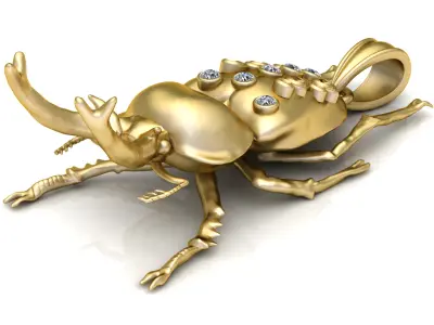 SCARAB BEETLE INSECT PENDANT 3D PRINTABLE MODLE  3D print model