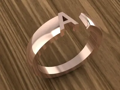 Alphabet Ring A 3D print model