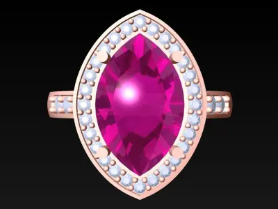 Diamond Ring - Womens Rings - N492850 3D print model