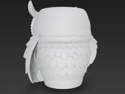Sleepy Owl Planter Pen Holder 3D Printable STL 3D print model