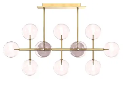 Glass Globe Mobile Linear Chandelier 3D model