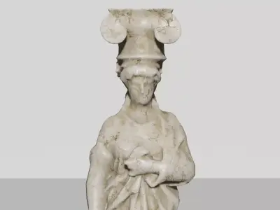 Decorative Statue Pillar 3D model Low-poly 3D model