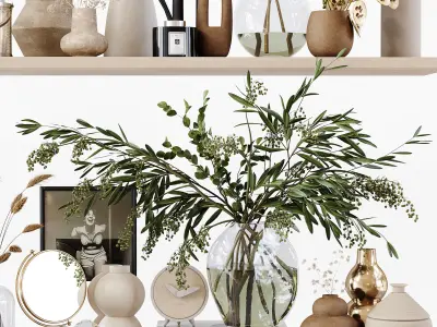 Decorative Set 202 Low-poly 3D model