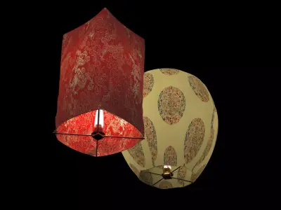 Chinese sky lantern  3D model