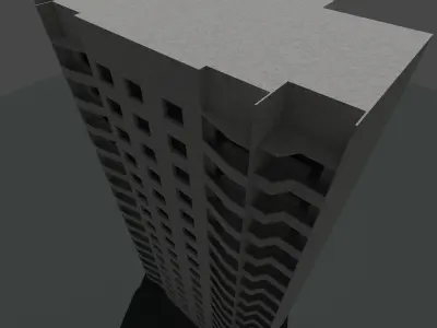 Typical soviet building GameReady model Condominium Free low-poly 3D model