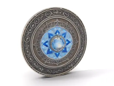 Ornate Silver Medallion model pack Low-poly 3D model