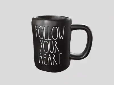 Black Ceramic Mug Low-poly 3D model