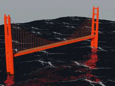 Bridge golden gate in san francisco 3D model