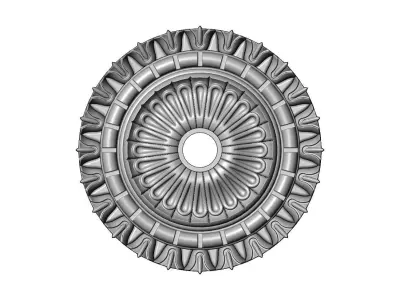 Leaf flower pattern ceiling medallion rosette relief sculpture 3D print model