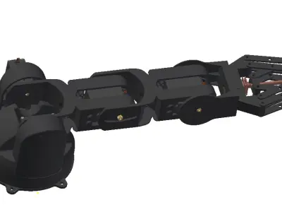 4-DOF Robotic Arm with DC Motor Gripper  3D Printable 3D print model