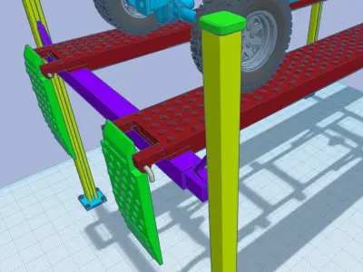 4 post car or truck lift 3D print model