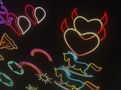 Ultimate Neon Sign pack 5 Low-poly 3D model